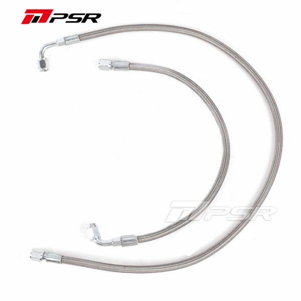 Universal Performance Turbo Oil Feed Line 4AN - 4AN 90 Degree Straight Steel Braided-(US Inventory)