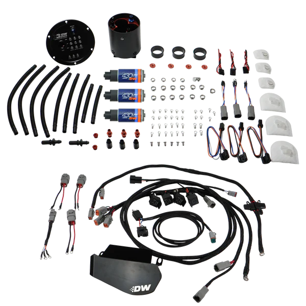 X3 Triple Pump Modul mit DW430c Pumpen und Plug & Play Kabelbaum DeatschWerks für Nissan GT-R R35 2009-2024