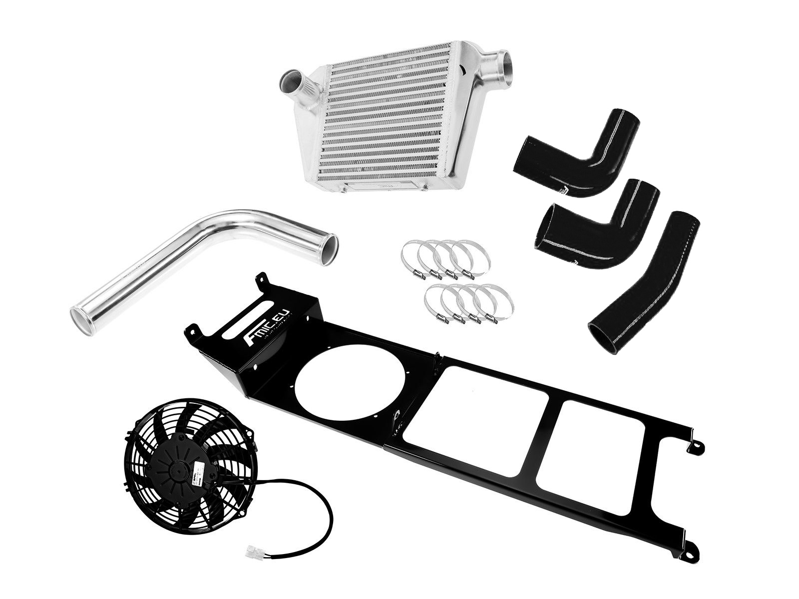 Ladeluftkühler-Kit für Nissan Patrol mit BMW 3.0 D M57 Motor Schwarz