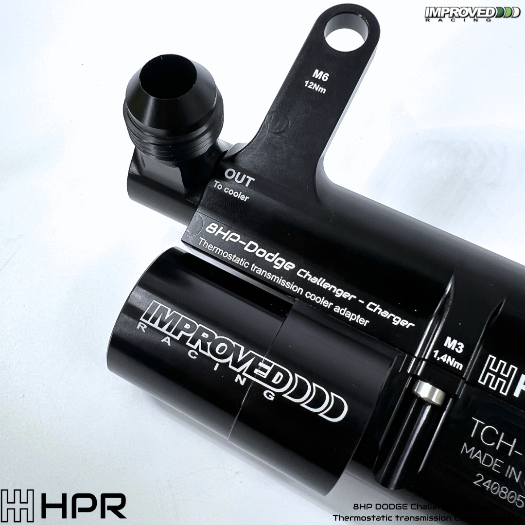 Second image of 8HP DODGE Challenger/Charger Thermostatic transmission cooler adapter