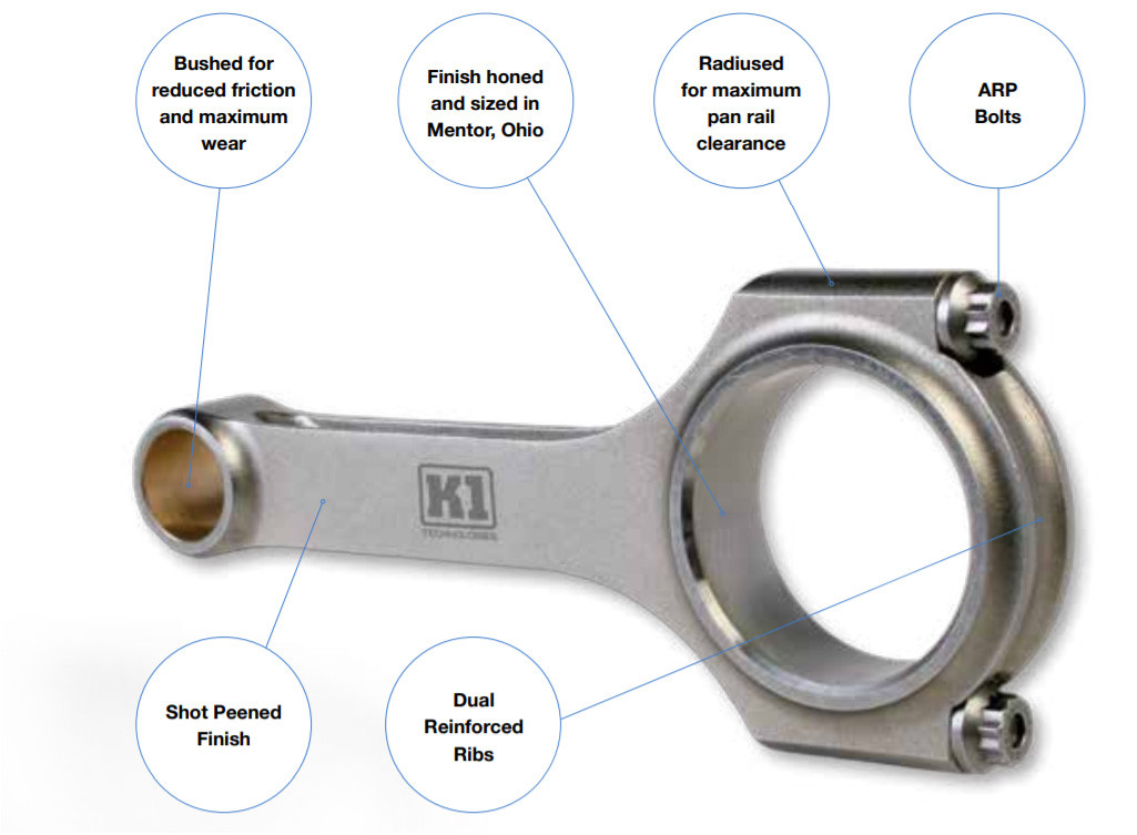 Second image of Geschmiedete Pleuelstangen H-Beam Billet K1 für Nissan VQ37 VHR Länge 149,5 Pin 22mm