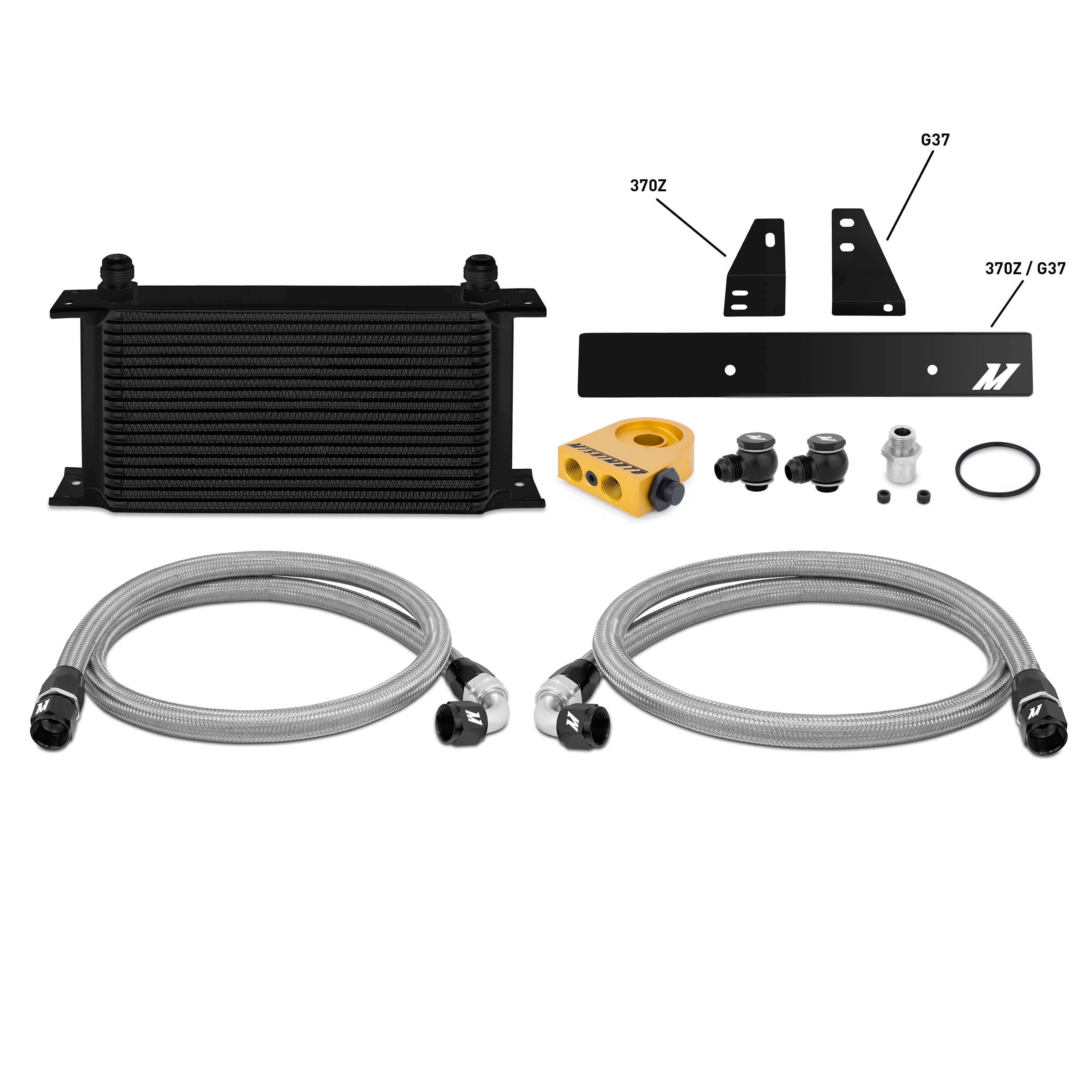 Mishimoto MMOC-370Z-09TBK Thermostatischer Ölkühlersatz für Nissan 370Z 09+ Schwarz