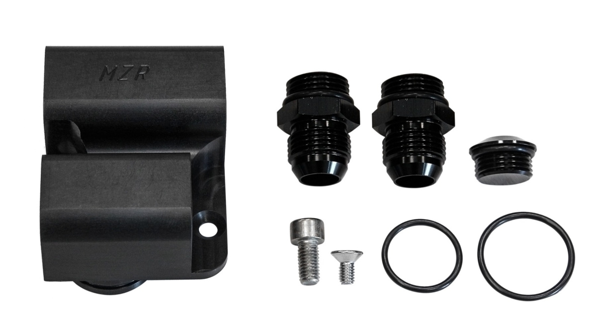Doppelter Kopf-Rücklaufadapter Wasser Öl MZR Garage für Nissan Skyline Stagea RB20 RB25 RB26