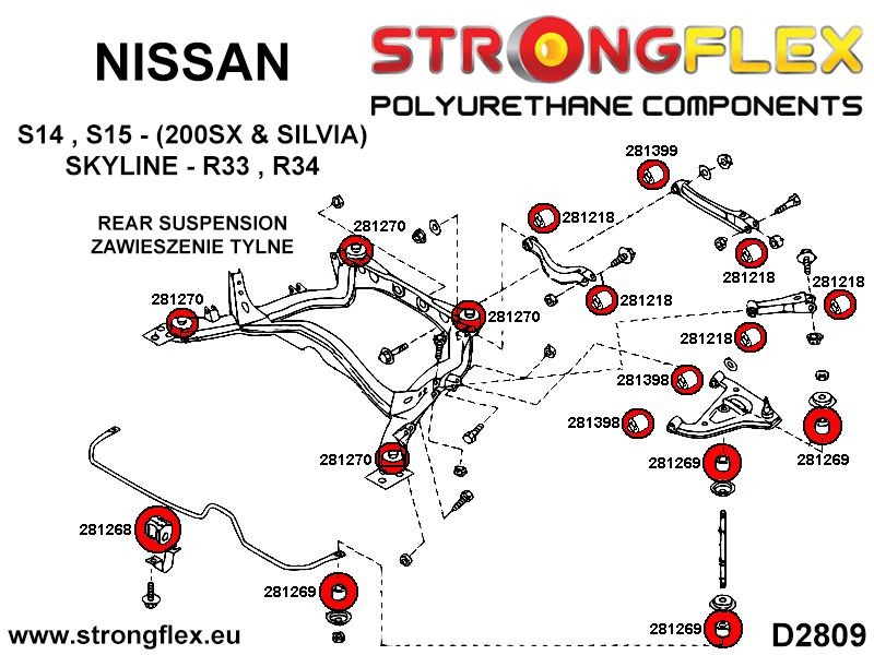 286115A: Hinterradaufhängung kit SPORT Nissan 200SX S14